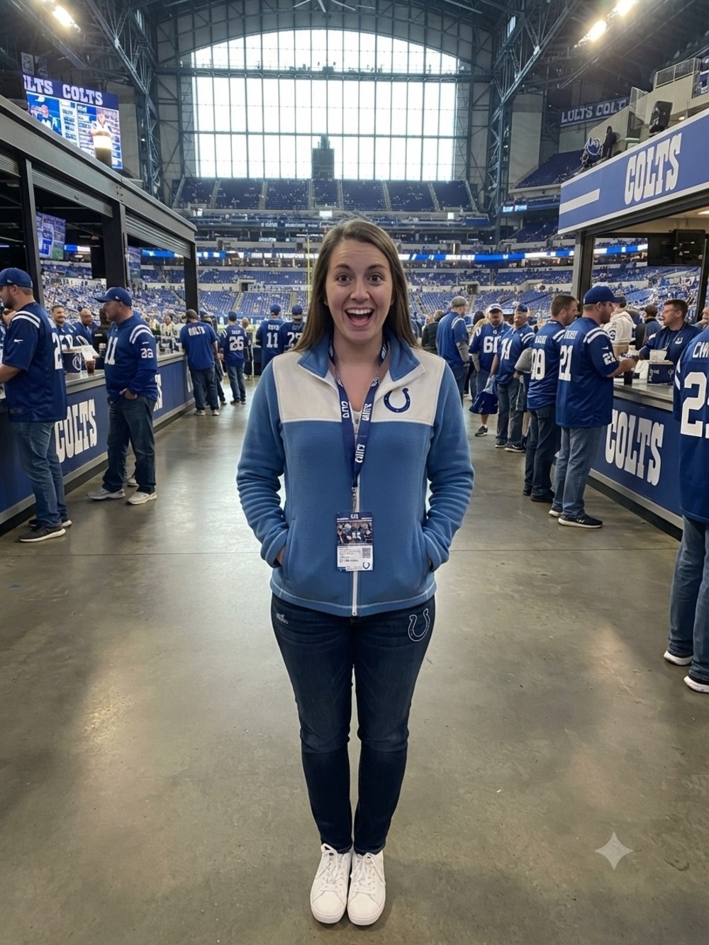 NFL Women's Blue and White Indianapolis Colts Fleece Jacket With Hood
